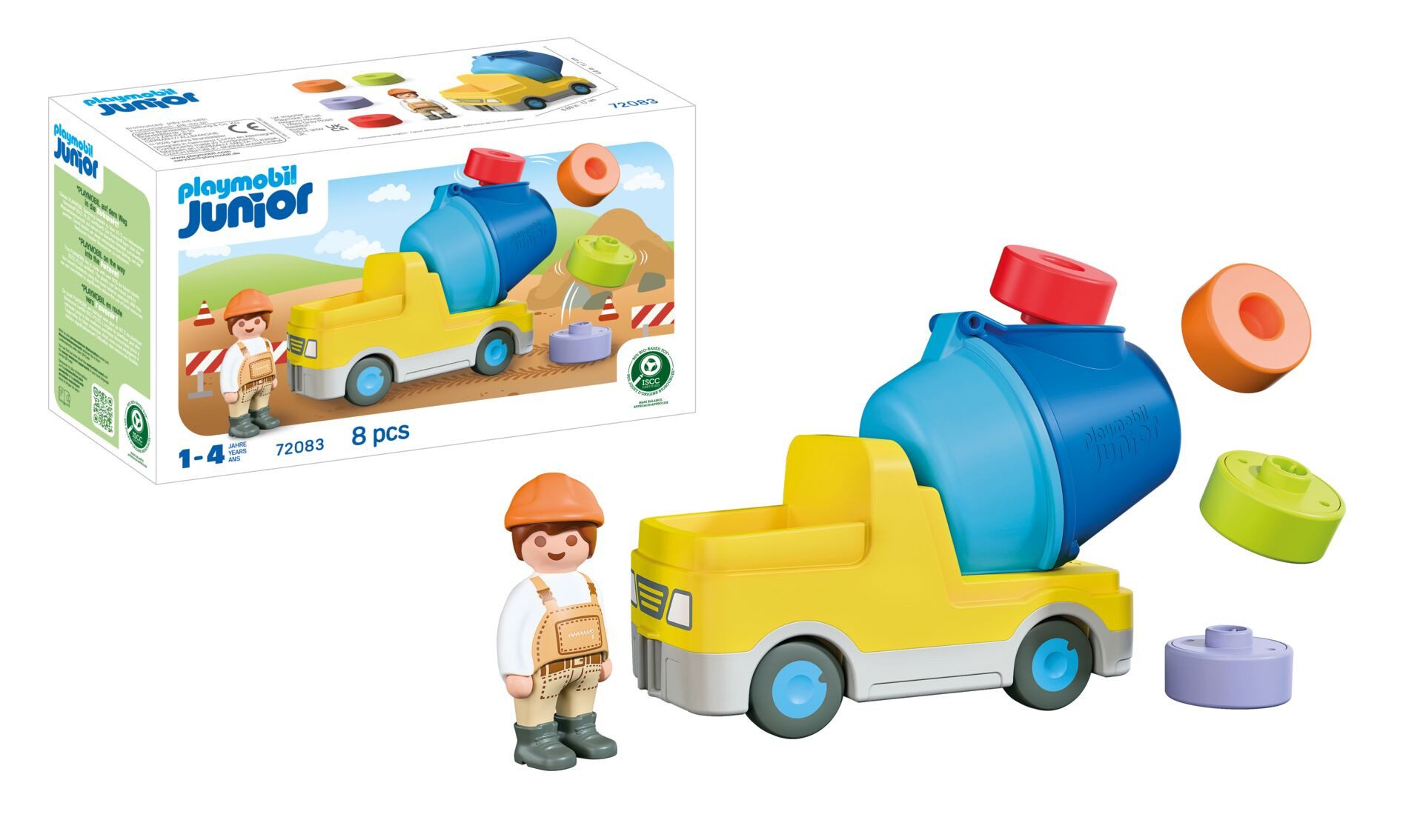 Playmobil® Betonmischer (72083), JUNIOR Konstruktions-Spielset, Made in Europe