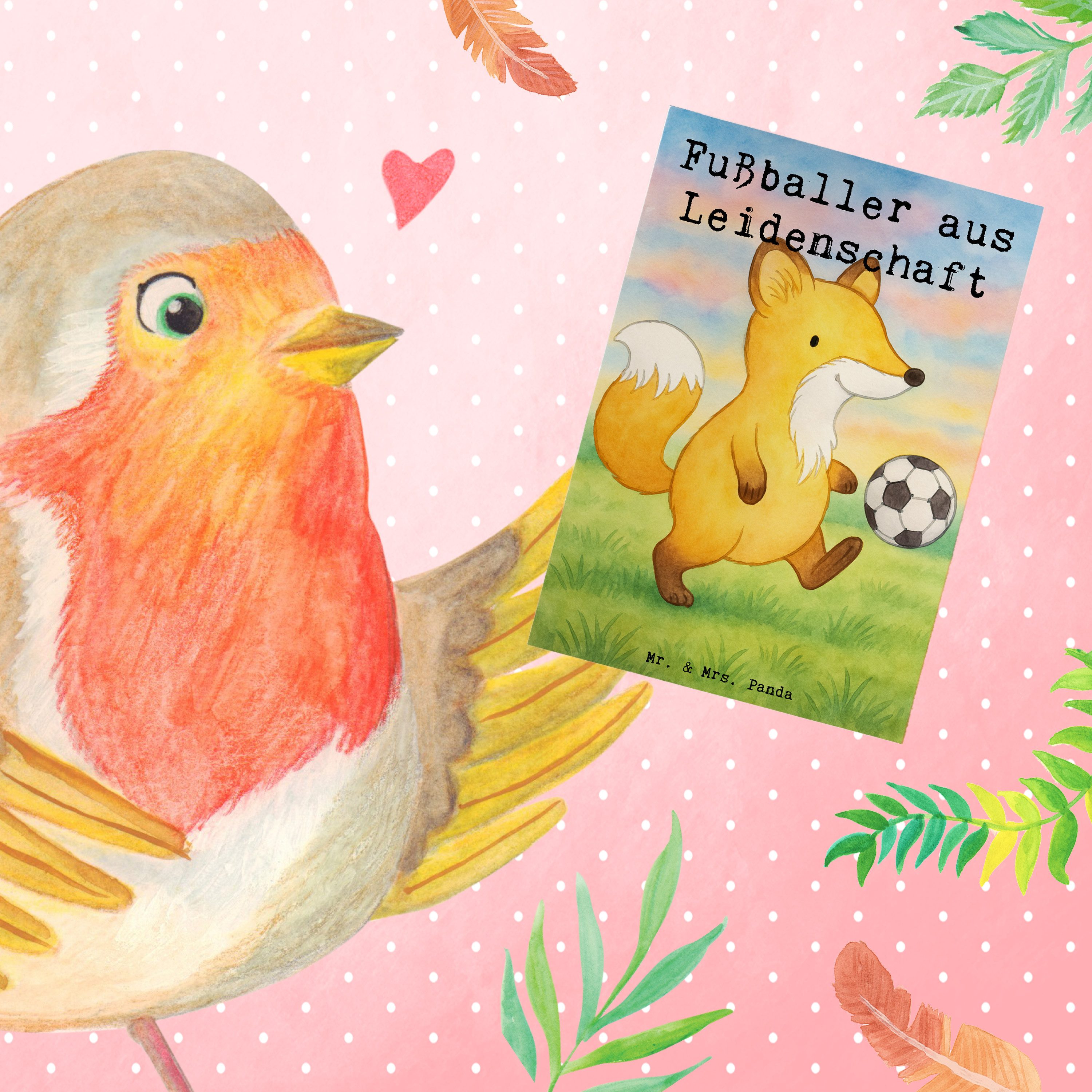 Mr. & Mrs. Panda Grußkarte Fußballer Leidenschaft Design, Glückwunschkarte, Weiß, hochzeitskarte, hochzeitskarten dankeskarten Fußballspiel