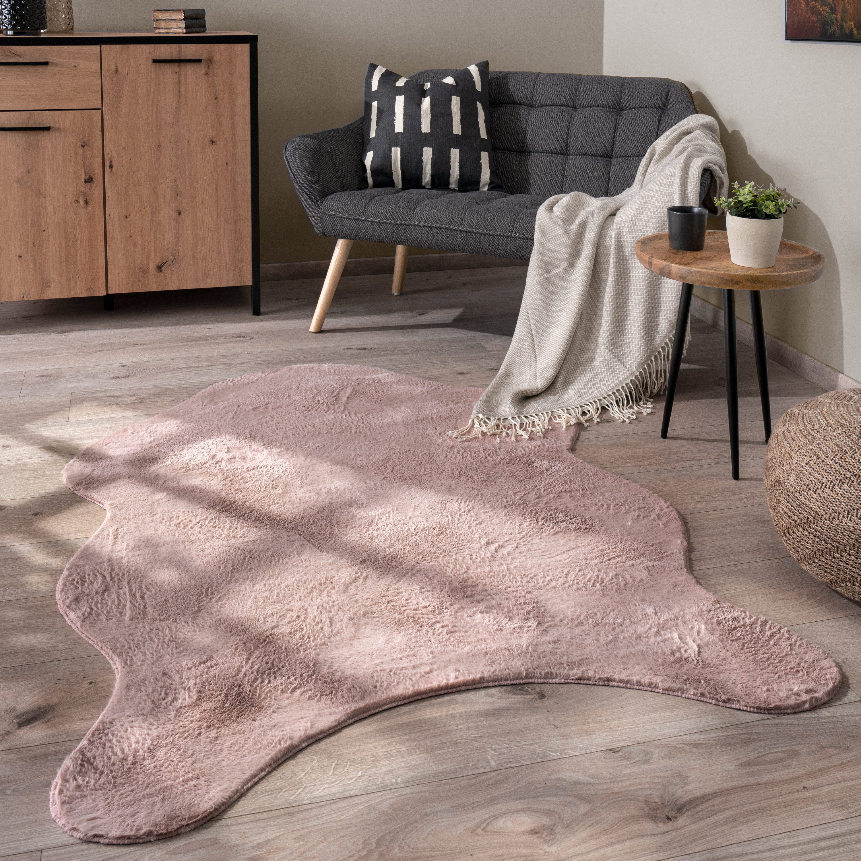 Paco Home Fellteppich Pelt 640, fellförmig, günstig online kaufen