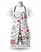 Abakuhaus Kochschürze »Höhenverstellbar Klare Farben ohne verblassen«, Eiffelturm Paris Schreiben Herz, Bild 2