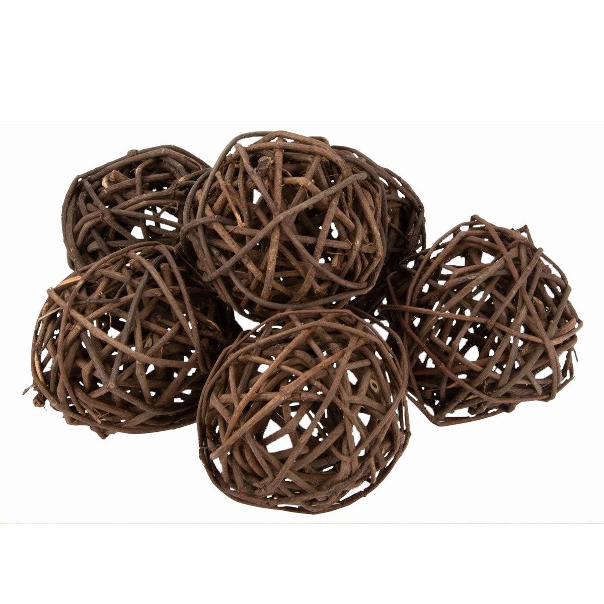 NaDeco Bastelnaturmaterial Brunch Ball Natur, Set 6 Stück, ca. 8 cm Weidenball Rankenkugel