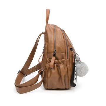 AUKUU Freizeitrucksack Damen Leder wasserdichter Rucksack, modisch und lässig