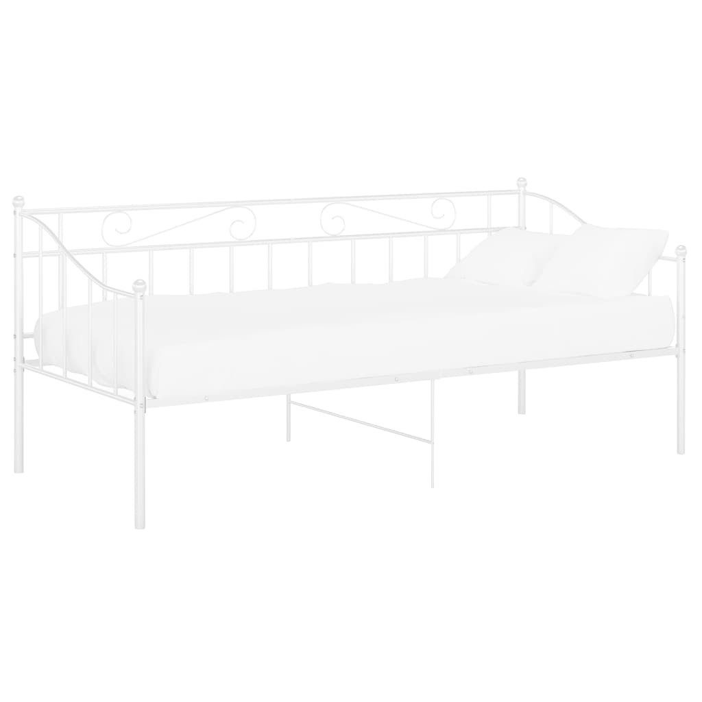vidaXL Bett Schlafsofa Bettgestell Weiß Metall günstig online kaufen