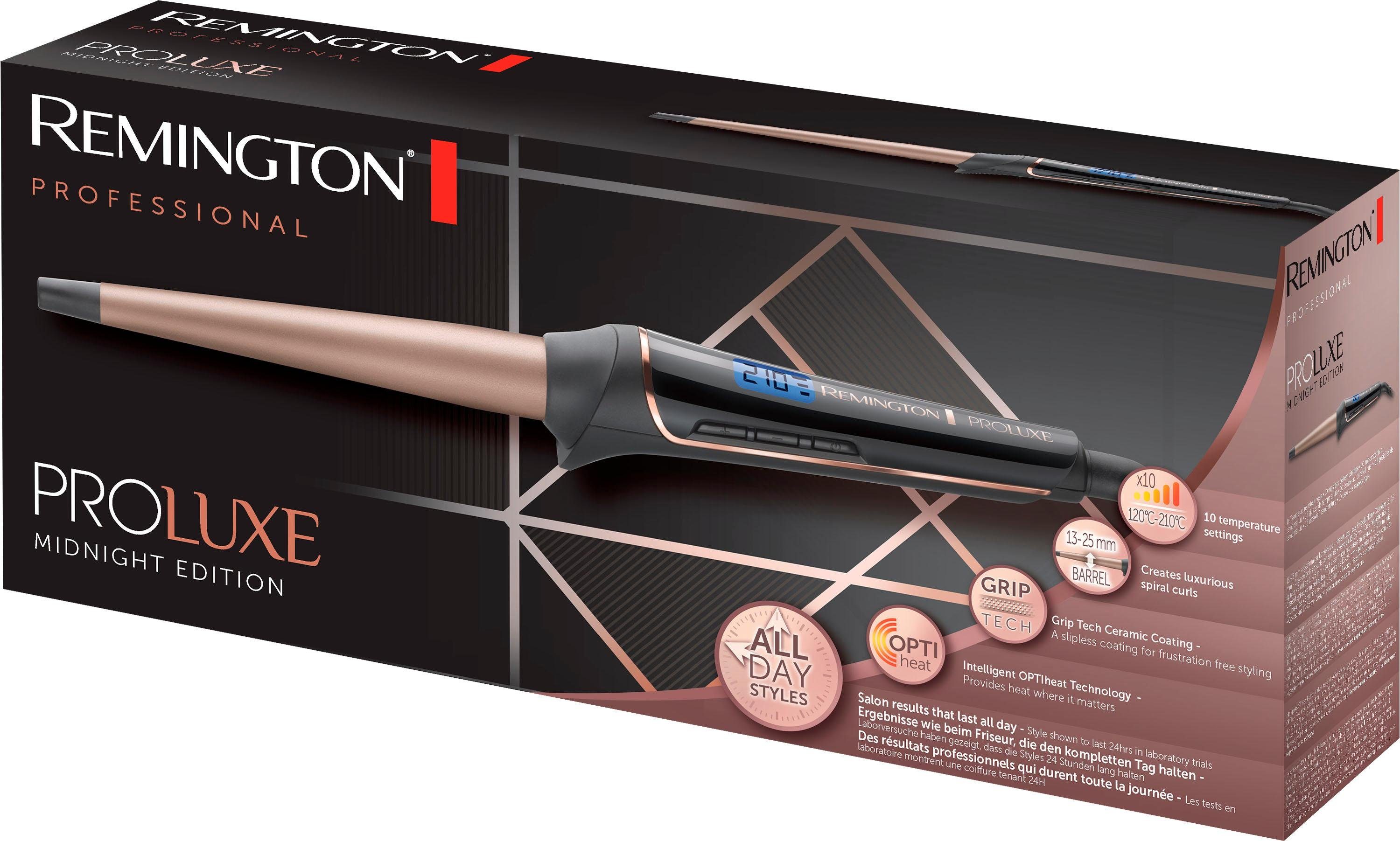 Remington Lockenstab CI91W1B PROluxe Midnight Edition, Keramik-Beschichtung, OPTIheat Technologie für langanhaltendes Styling