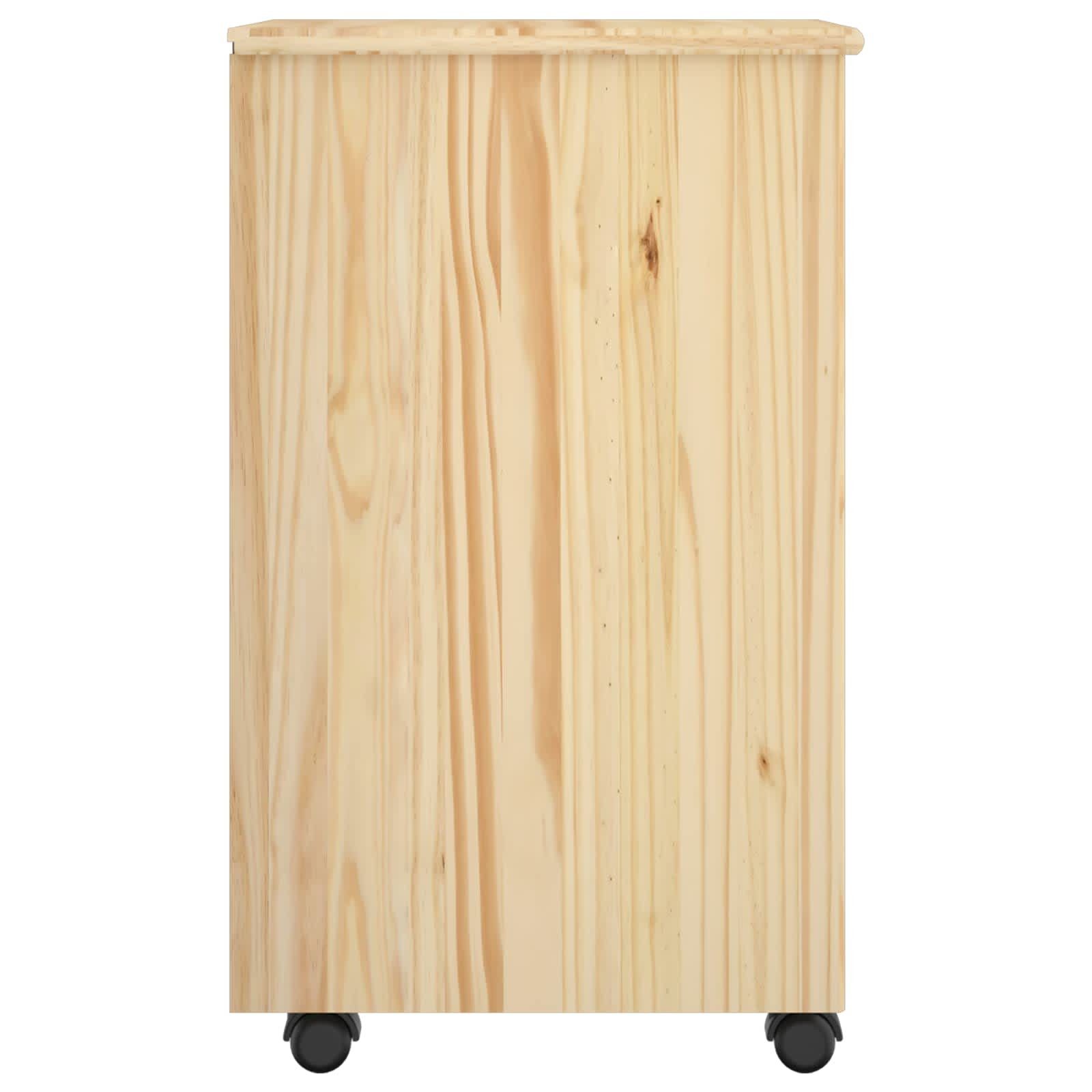 vidaXL Schranksystem Rollschrank 34 x 39 x 65,5 cm Massivholz Kiefer Braun (1-St) – Bild 5 von 5