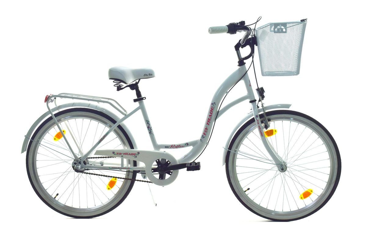 T&Y Trade Cityrad 24 Zoll Kinder Mädchen City Fahrrad Bike Rad NEXUS Reflex Weiß 3 Gang, 3 Gang Shimano, Nabenschaltung, Rücktritt, Gepäckträger, Licht, 3 Nexus Gang, Seitenständer, Korb