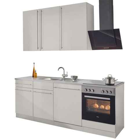 wiho Küchen Küchenzeile Chicago, mit E-Geräten, Breite 220 cm