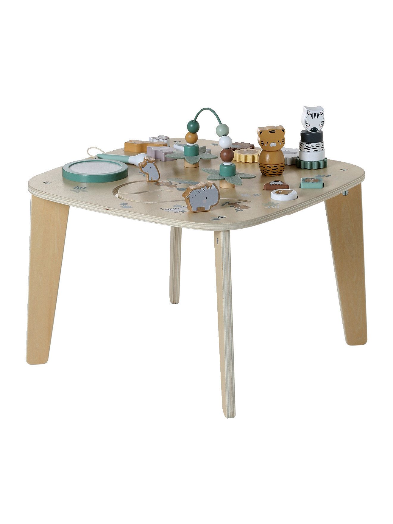 vertbaudet Spieltisch Spieltisch Baby Holz FSC® mit Tieren