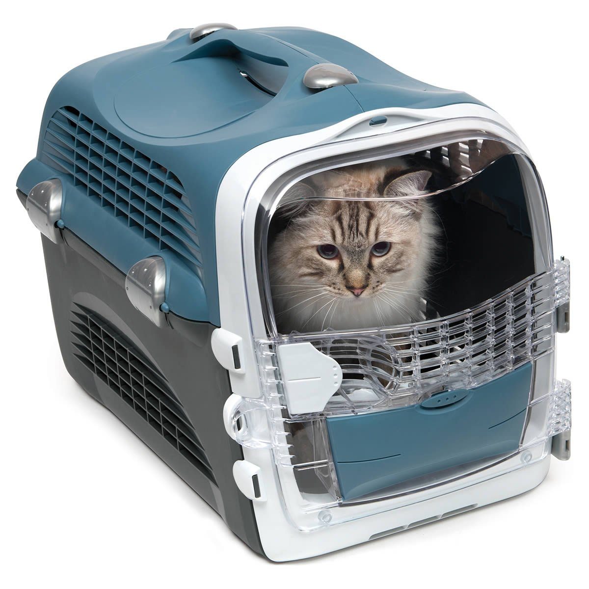 Catit Tiertransportbox Cabrio Transportbox blau/grau