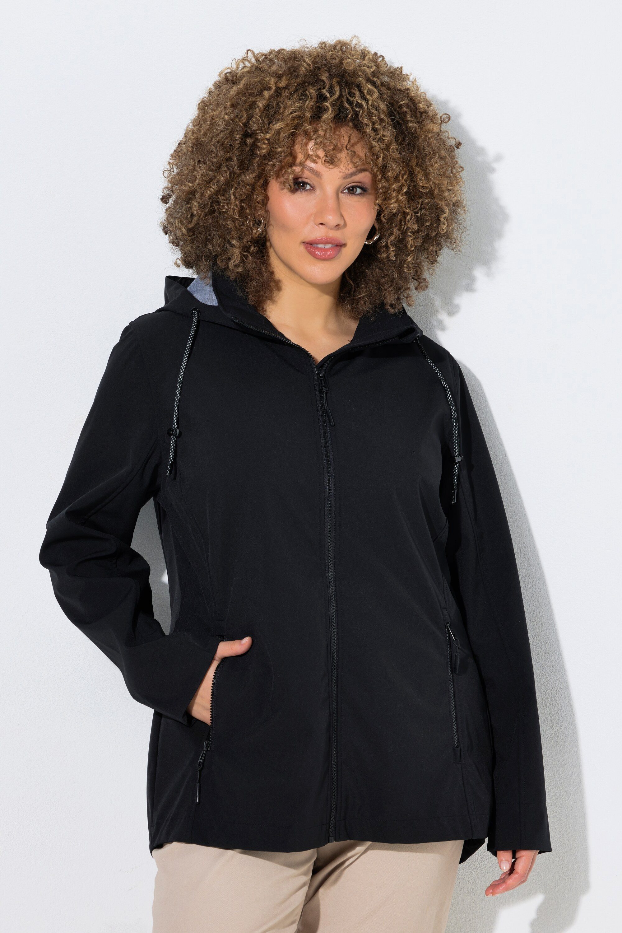 Ulla Popken Softshelljacke HYPRAR Softshell-Jacke Kapuze Zipptaschen