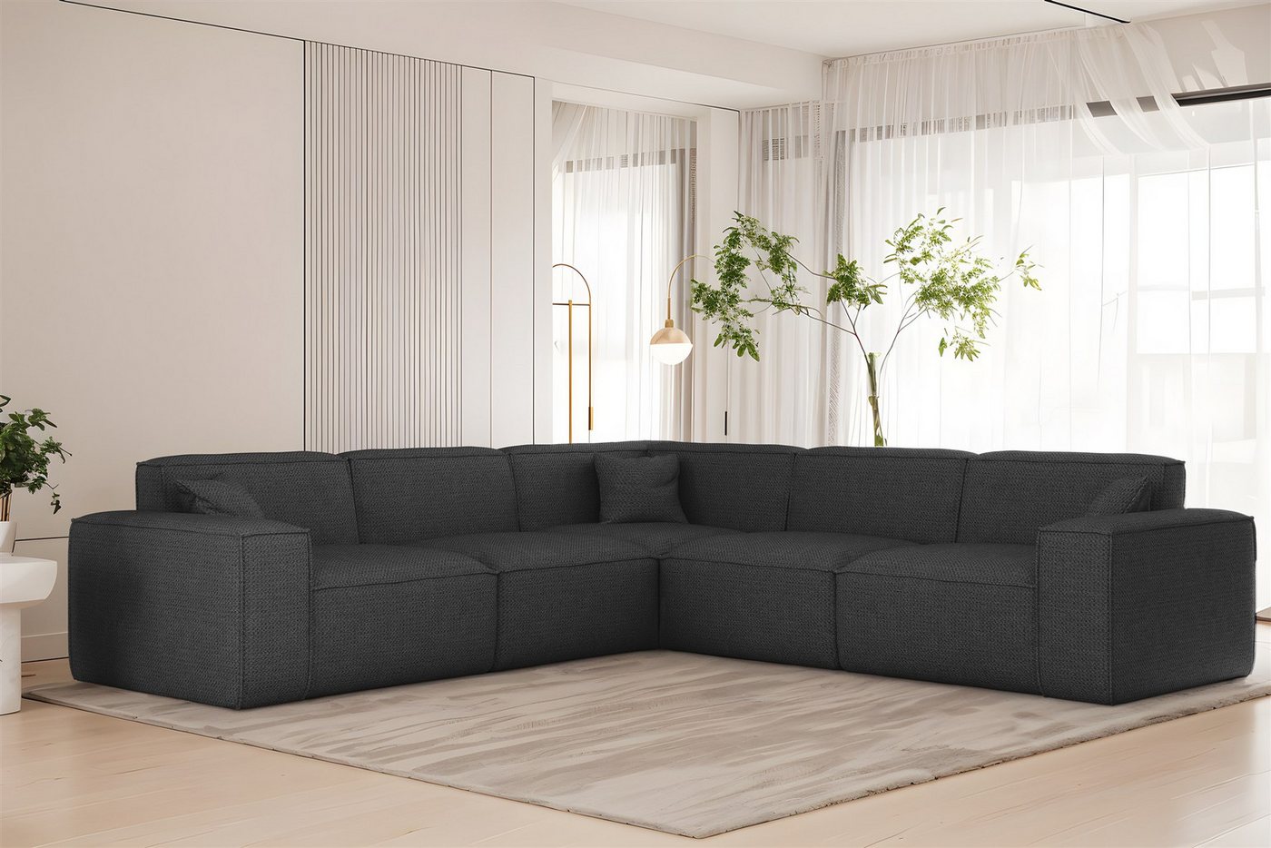 Ecksofa Designersofa CELES PREMIUM in Stoff Artico Universal