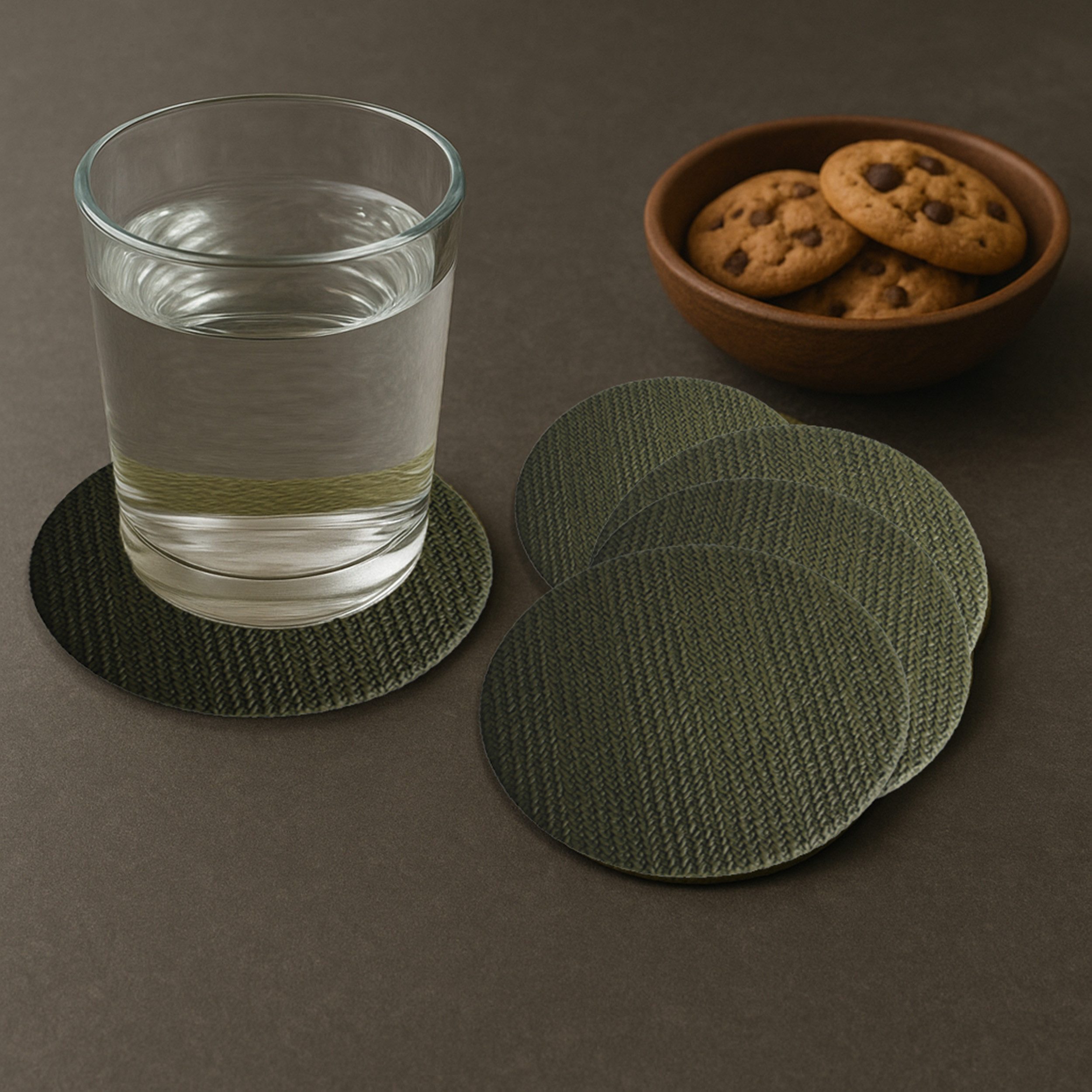 Signature Home Collection Glasuntersetzer Glasuntersetzer 4er Set für Gläser in Box Untersetzer Kunstleder, Set, 4-tlg., abwischbar, pflegeleicht