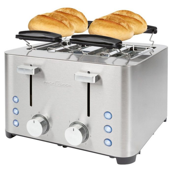ProfiCook Toaster PC-TA 1252 Toaster 4 Scheiben 2 getrennte Bedienelemente