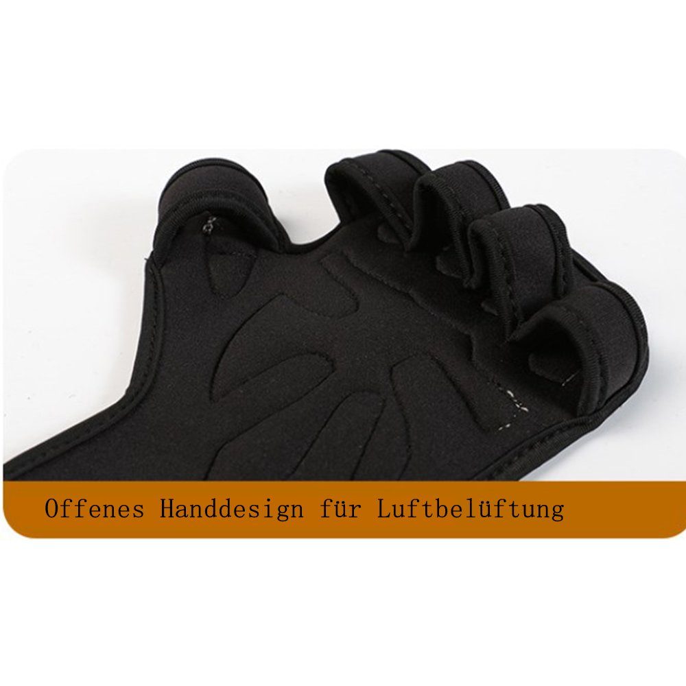 LAPA HOME Trainingshandschuhe Klimmzüge Krafttraining Fingerschlaufen Schwarz-2 Damen Fahrradhandschuhe Handschuhe für Herren Atmungsaktiv mit Fitness Handschuhe Sporthandschuhe