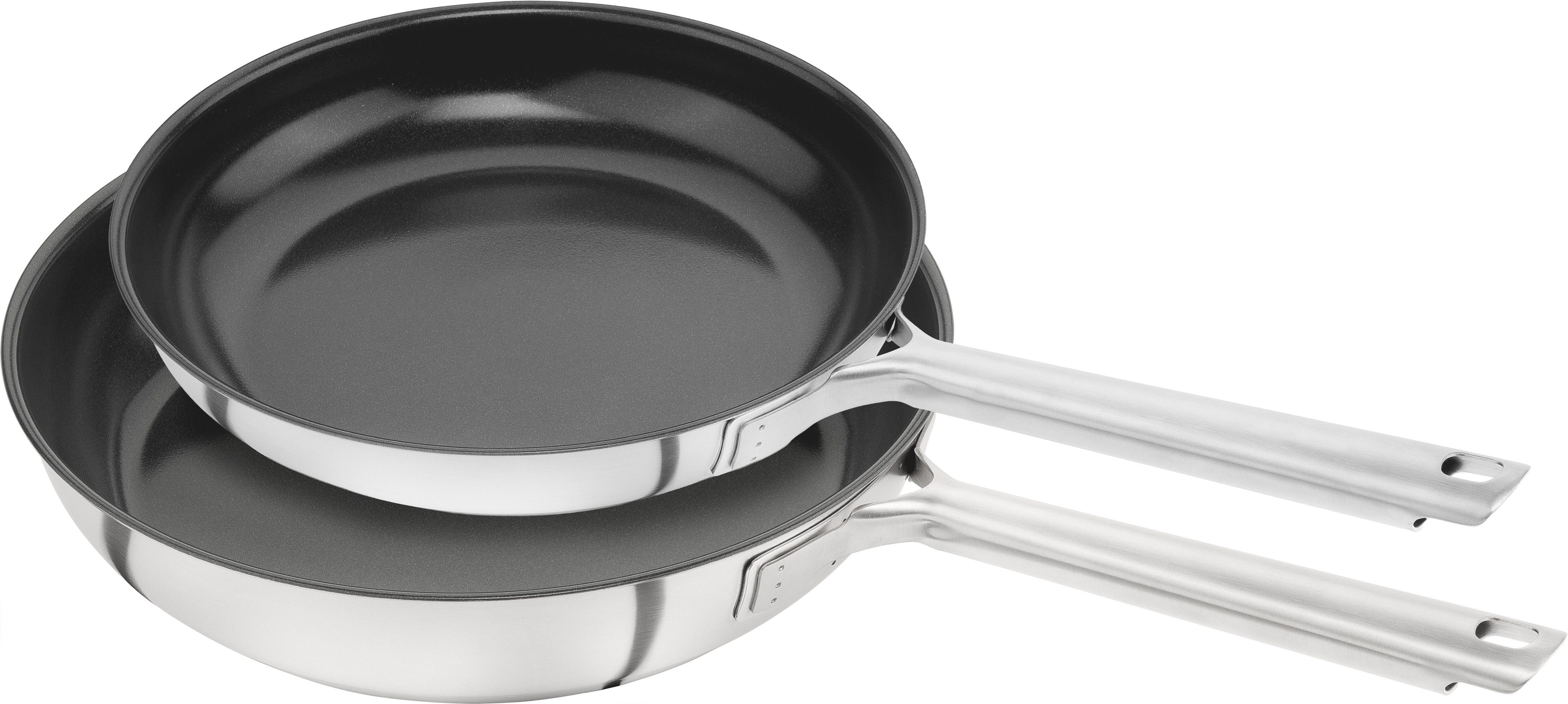 Zwilling Pfannen-Set TrueFlow, Edelstahl 18/10 (Set, 2-tlg., je 1 Pfanne 24 cm + 28 cm), Keramik-Antihaftbeschichtung, 18/10 Edelstahl, Rostfrei, Induktion