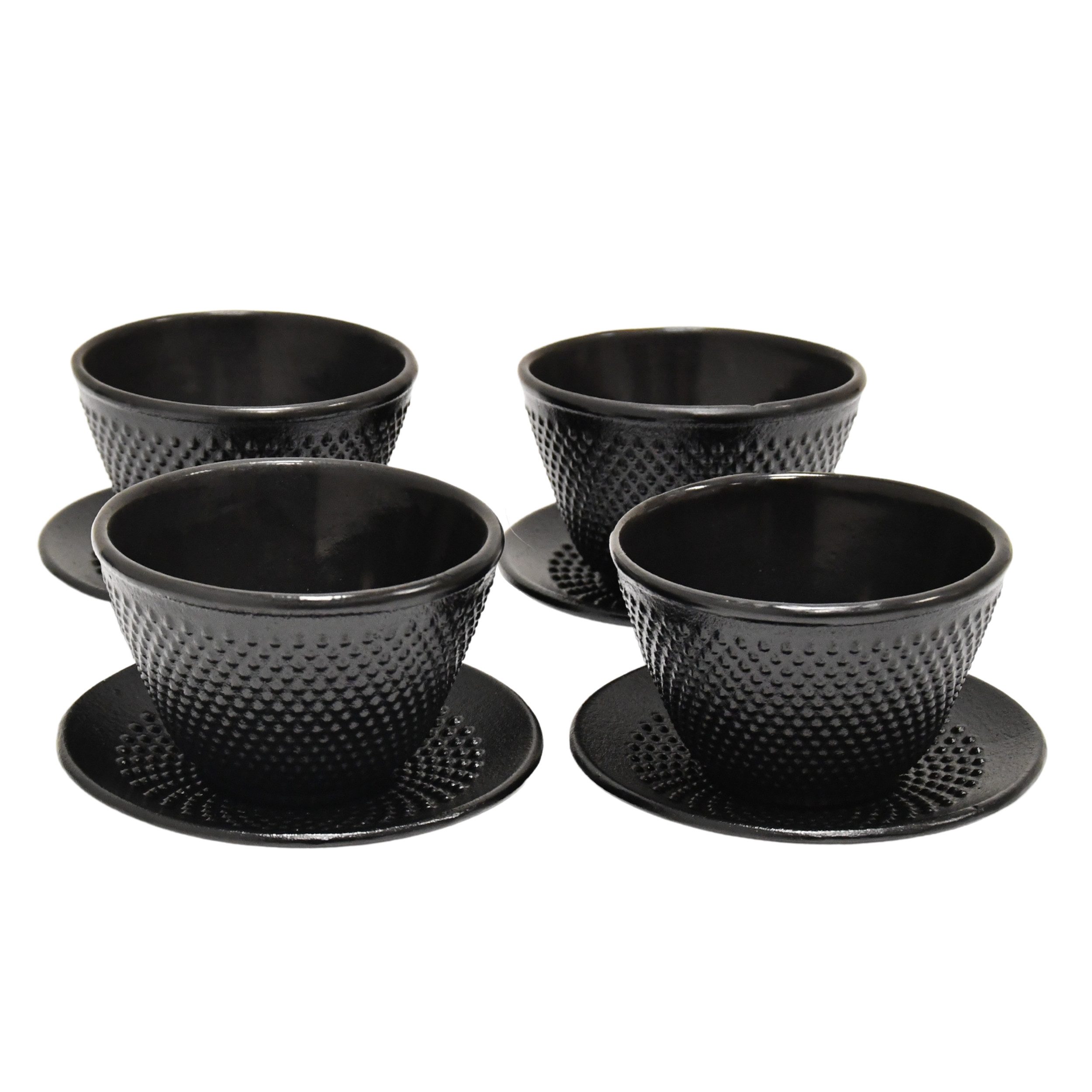 AD.CON Teeservice Gusseisen Teekanne Schwarz 1.4L mit Edelstahl Sieb Japanisch AD.CON (13-tlg), 4 Personen