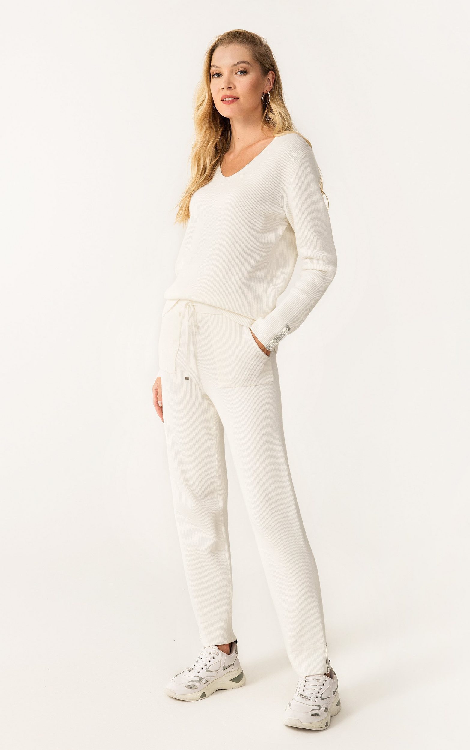 Passioni Strickpullover mit Glitzer-Details günstig online kaufen