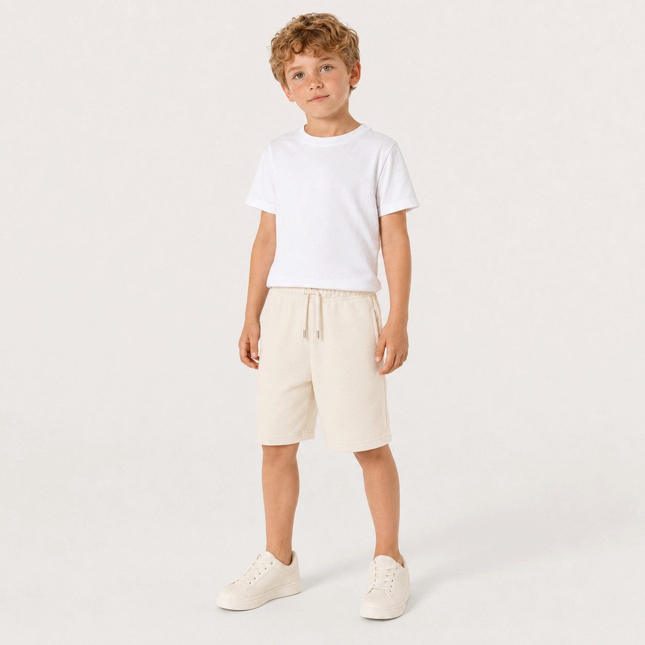 Sitztgut Sweatshorts Kinder Sweatshorts aus Bio-Baumwolle (1-tlg) Elastikbund mit Kordelzug und drei Taschen