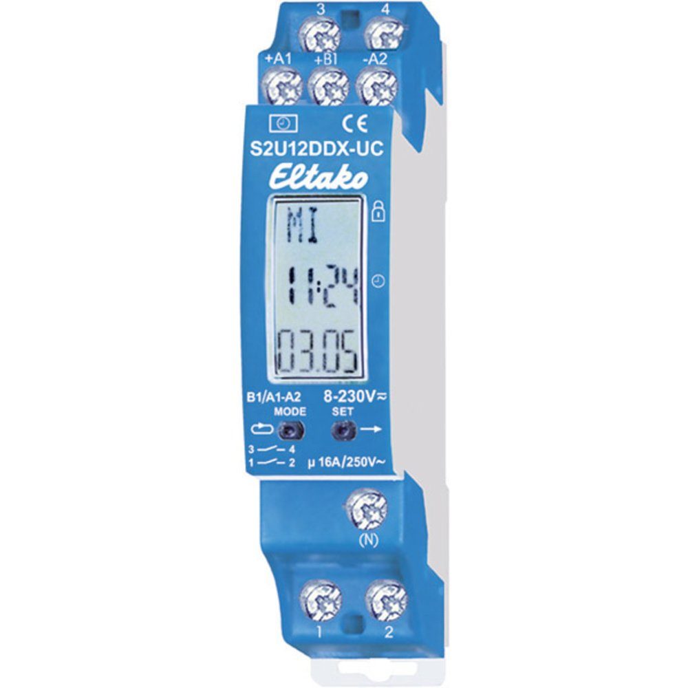 Zeitschaltuhr Eltako S2U12DDX-UC Hutschienen-Zeitschaltuhr 230 V