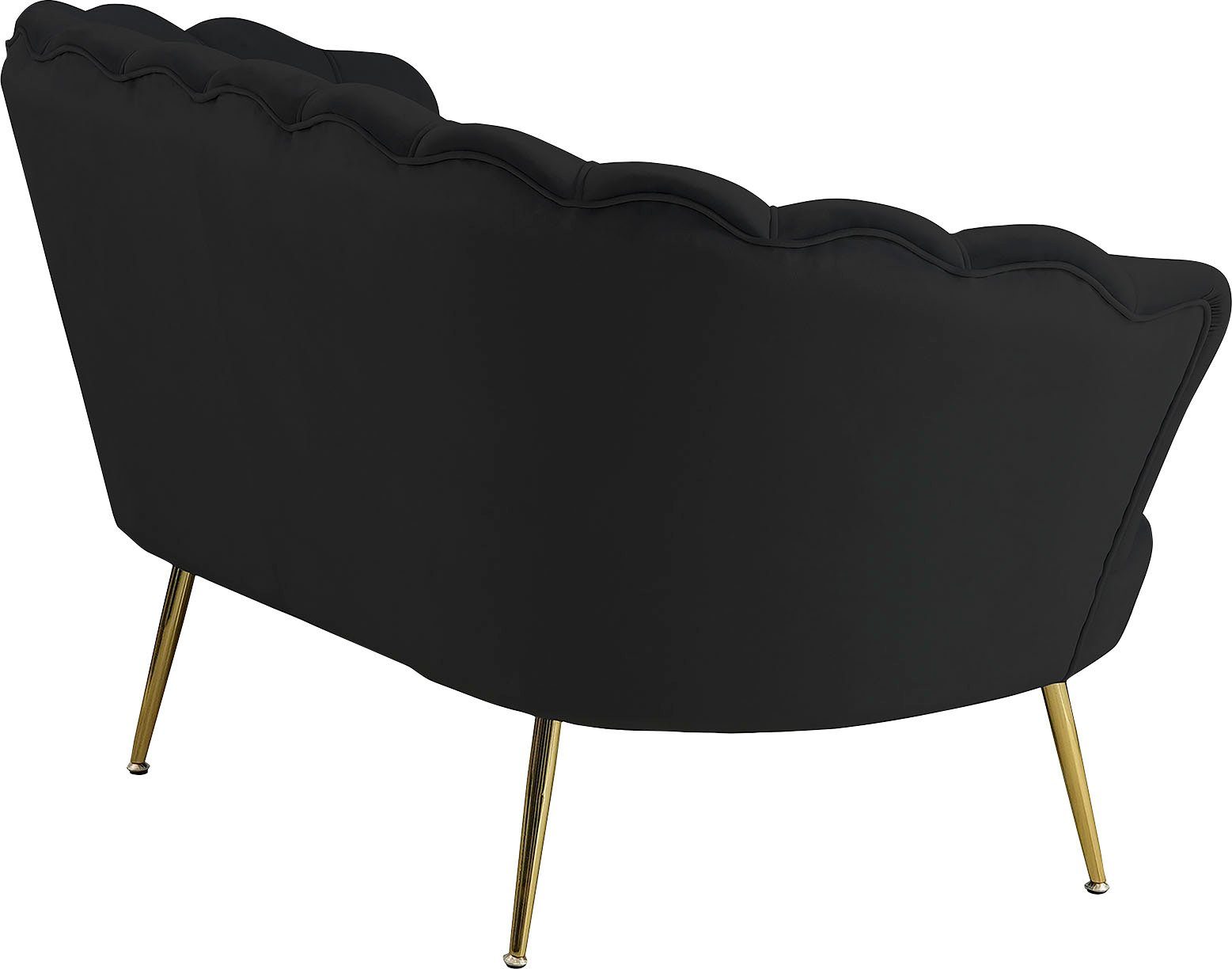 SalesFever 2-Sitzer cm Clam, 136 Schwarz Breite Muscheldesign, extravagantes