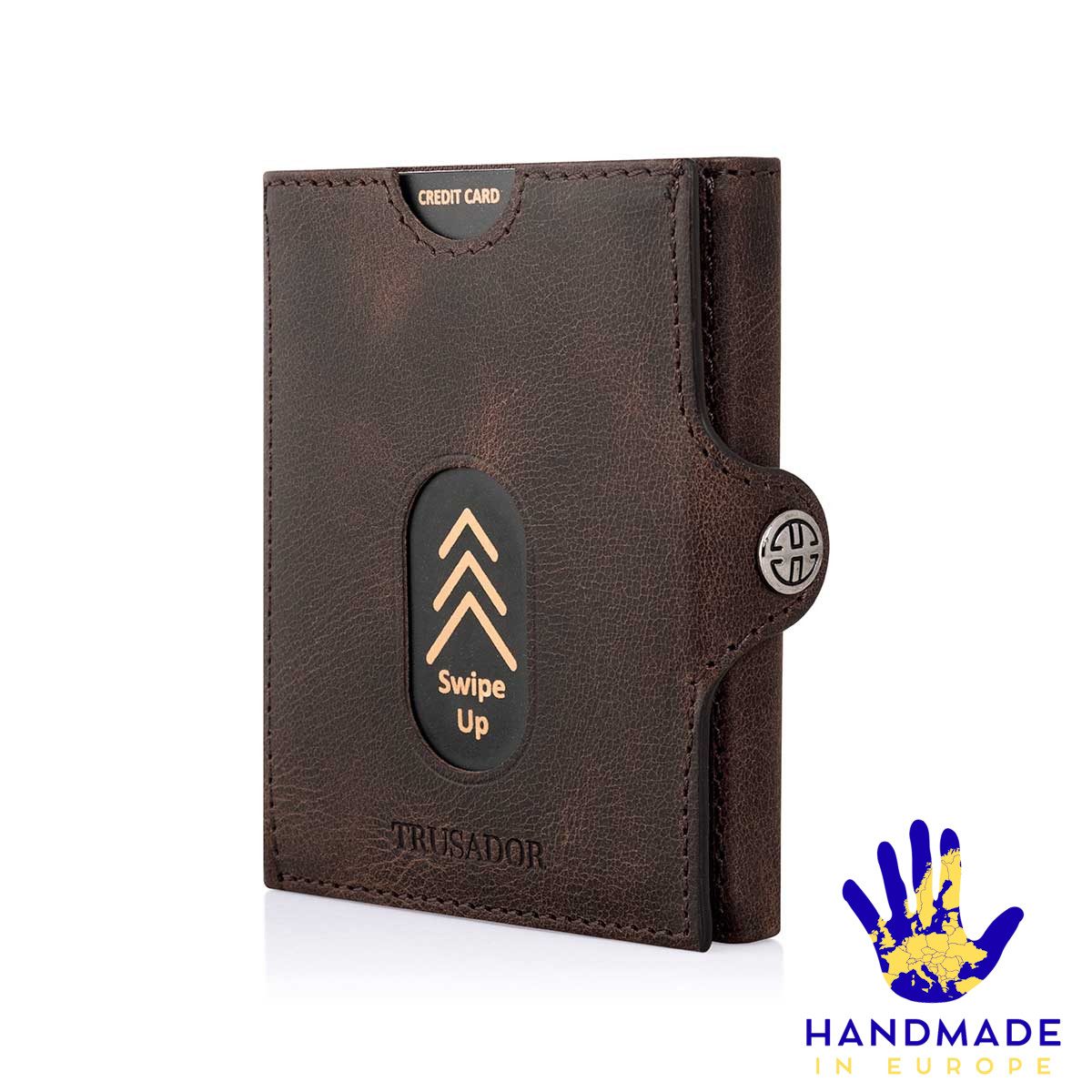 Trusador Mini Geldbörse 'Valencia' - Unisex Slim Wallet - kleiner Leder-Geldbeutel - Münzfach (Handmade, Handarbeit - Made in Europe), Vollnarbenleder, besonder – Bild 2 von 5