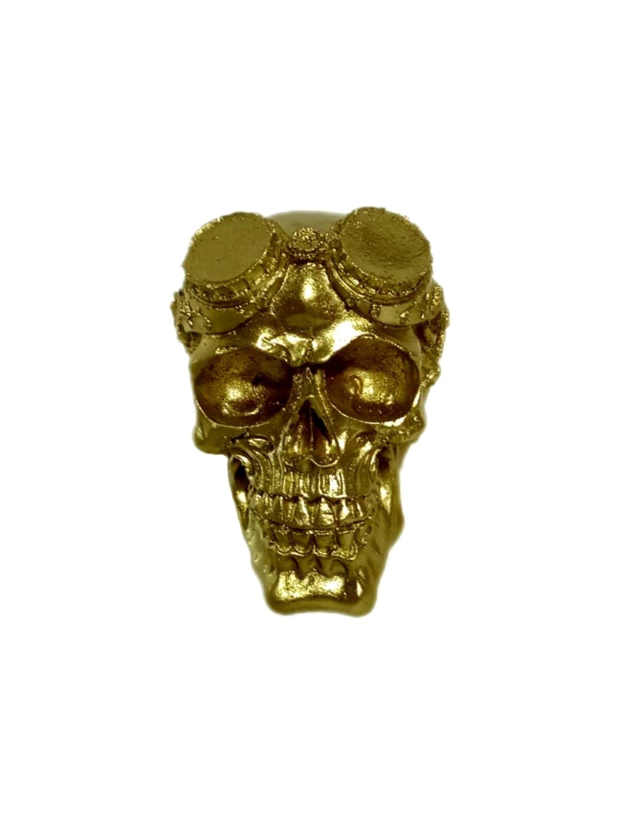 Gold, Totenkopf aus Skulptur Dekofigur Polyresin Schädel moebel17 Dekofigur