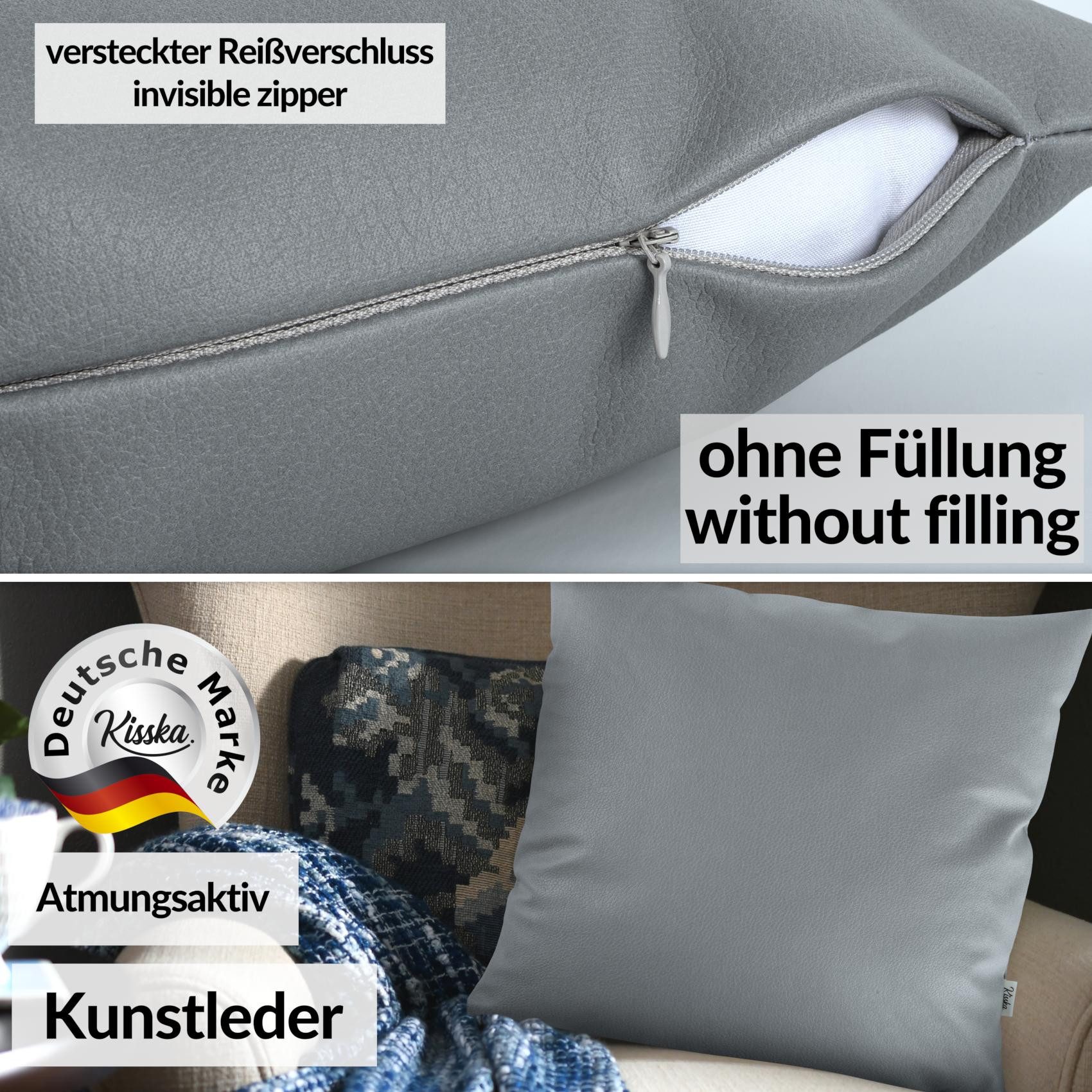 Kisska Dekokissen Kissenhülle KUMO atmungsaktive Kunstleder Kissenbezug Zie günstig online kaufen