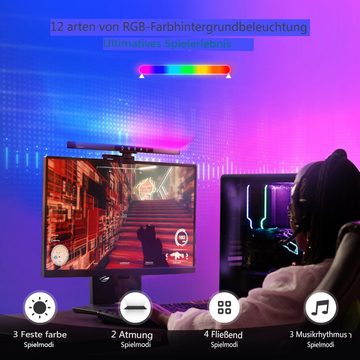 Insma LED Schreibtischlampe, RGB Bildschirmlampe Monitorlampe Gaming Leuchte mit 3 Modi dimmbar