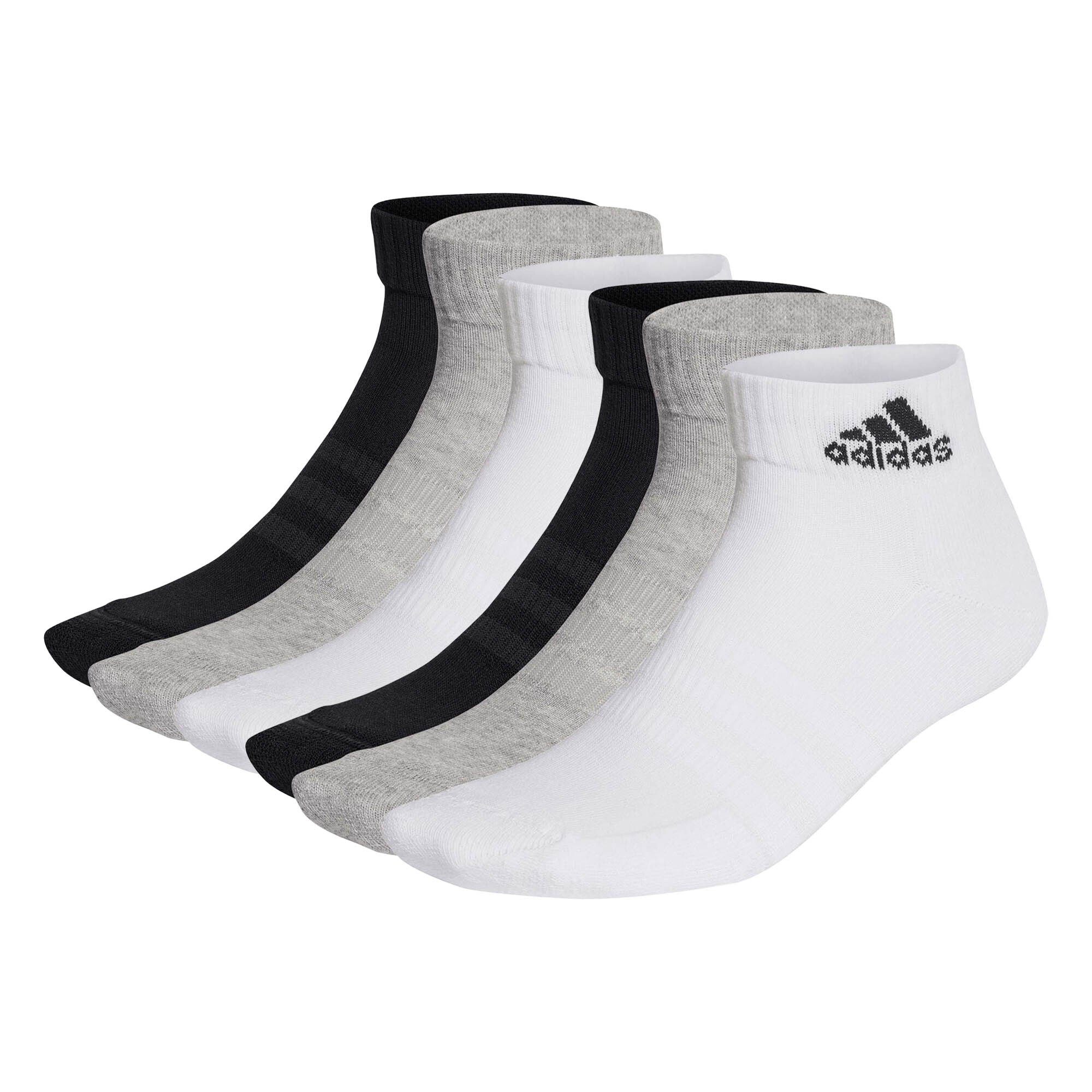 adidas Sportswear Kurzsocken Unisex Socken, 6er Pack - Linear Crew Cushioned Schwarz/Grau/Weiß