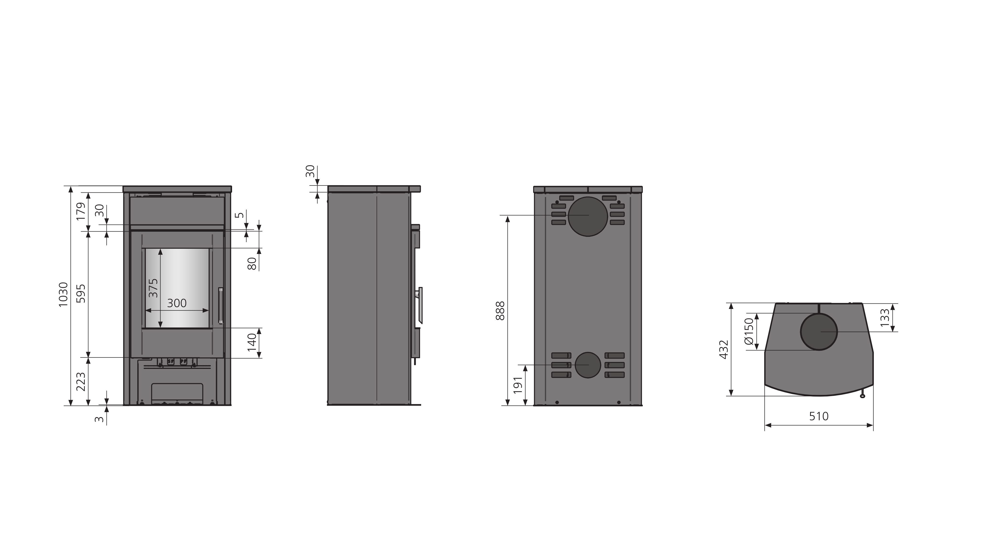 JUSTUS Kaminofen Lara, 6,5 kW, Zeitbrand, Stah günstig online kaufen