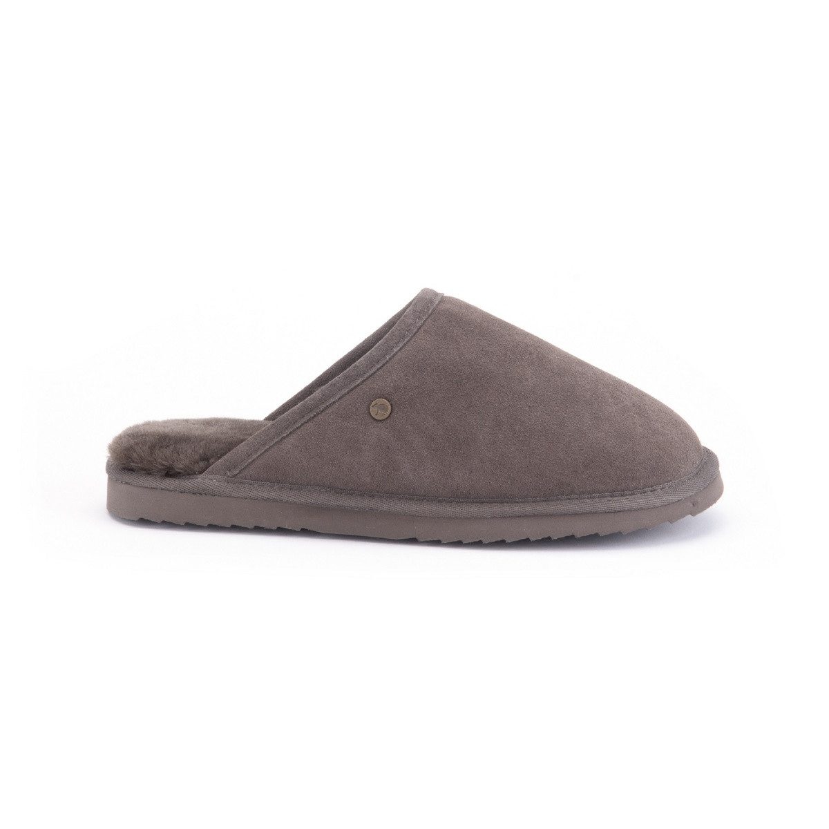 WARMBAT Pantoffel Classic Suede mit Merino Schaffell pepplebraun Hausschuh