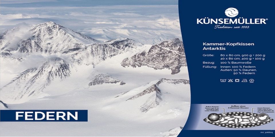 KÜNSEMÜLLER Daunenkissen Daunenkissen "3 Kammer Kopfkissen Antarktis", Füll günstig online kaufen