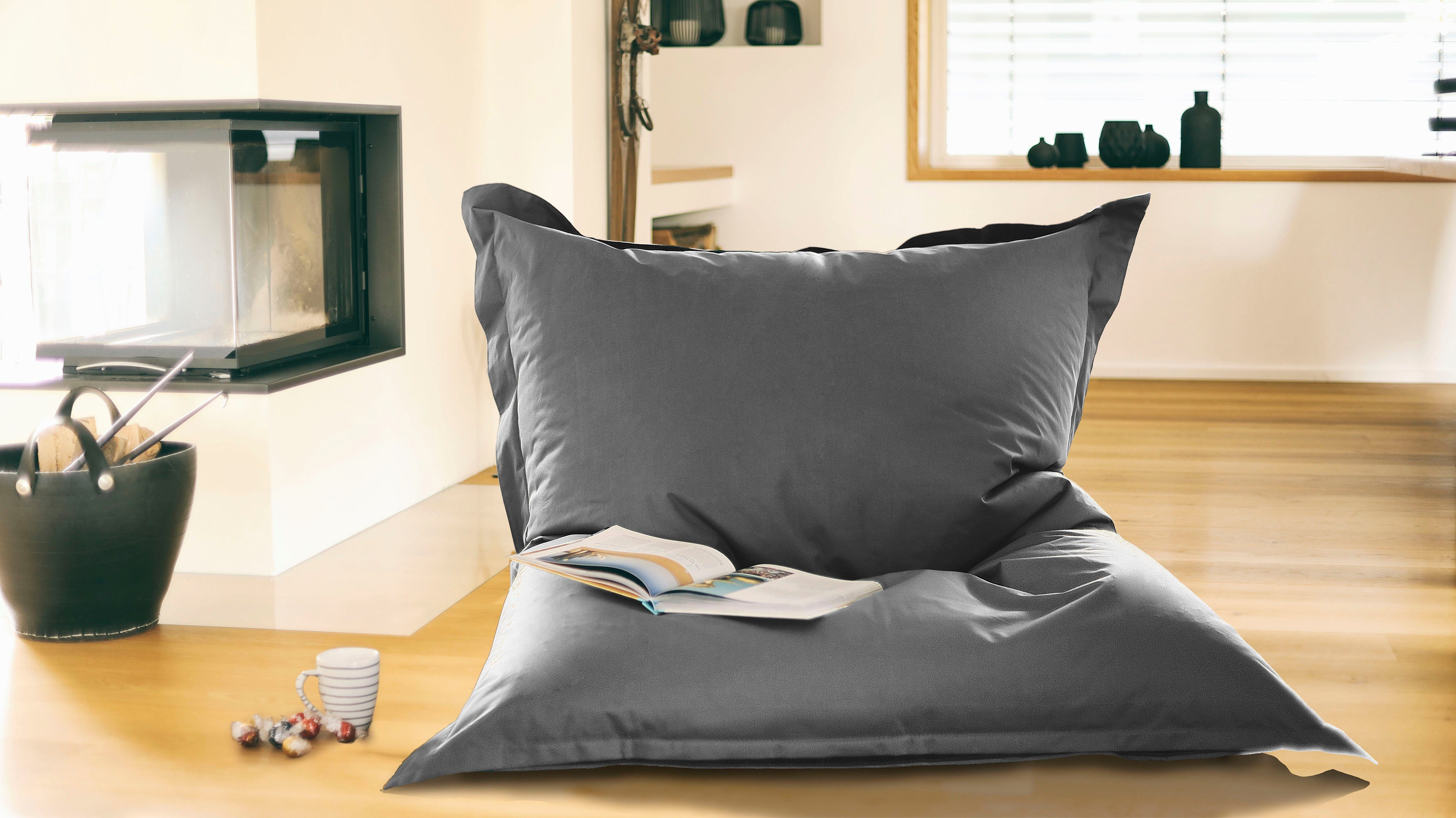 KiNZLER Sitzsack Meso (1 St), Uni Farben, Outdoor geeignet, ideal im Wohnzimmer & Kinderzimmer