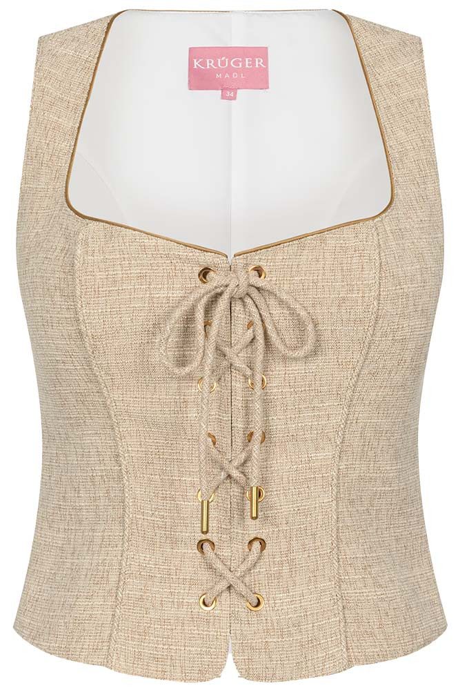 Krüger Madl Dirndltop Trachtenmieder Junissa beige