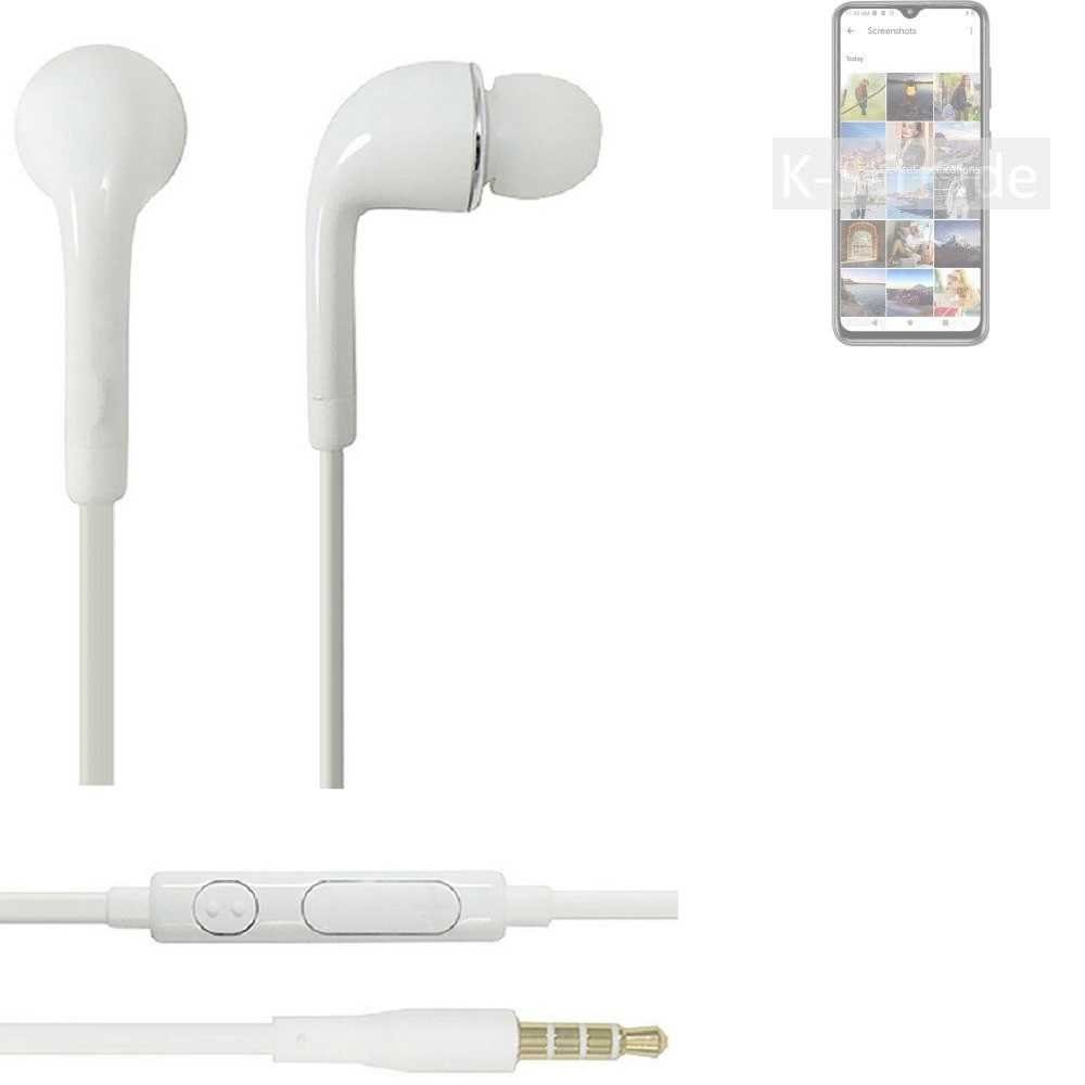 K-S-Trade für Cubot Note 30 mit weiß In-Ear-Kopfhörer u (Kopfhörer Headset 3,5mm) Mikrofon Lautstärkeregler