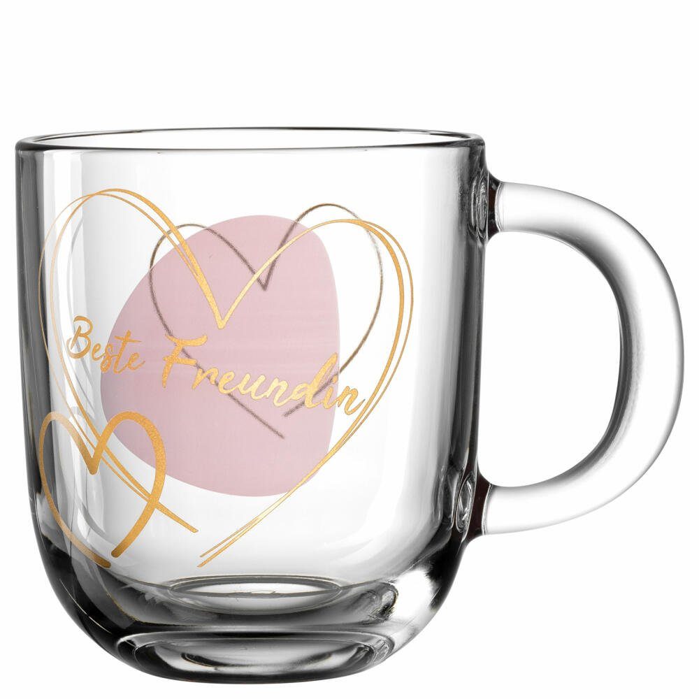 LEONARDO Tasse Emozione Beste Freundin, 400 ml, Kalk-Natron-Glas