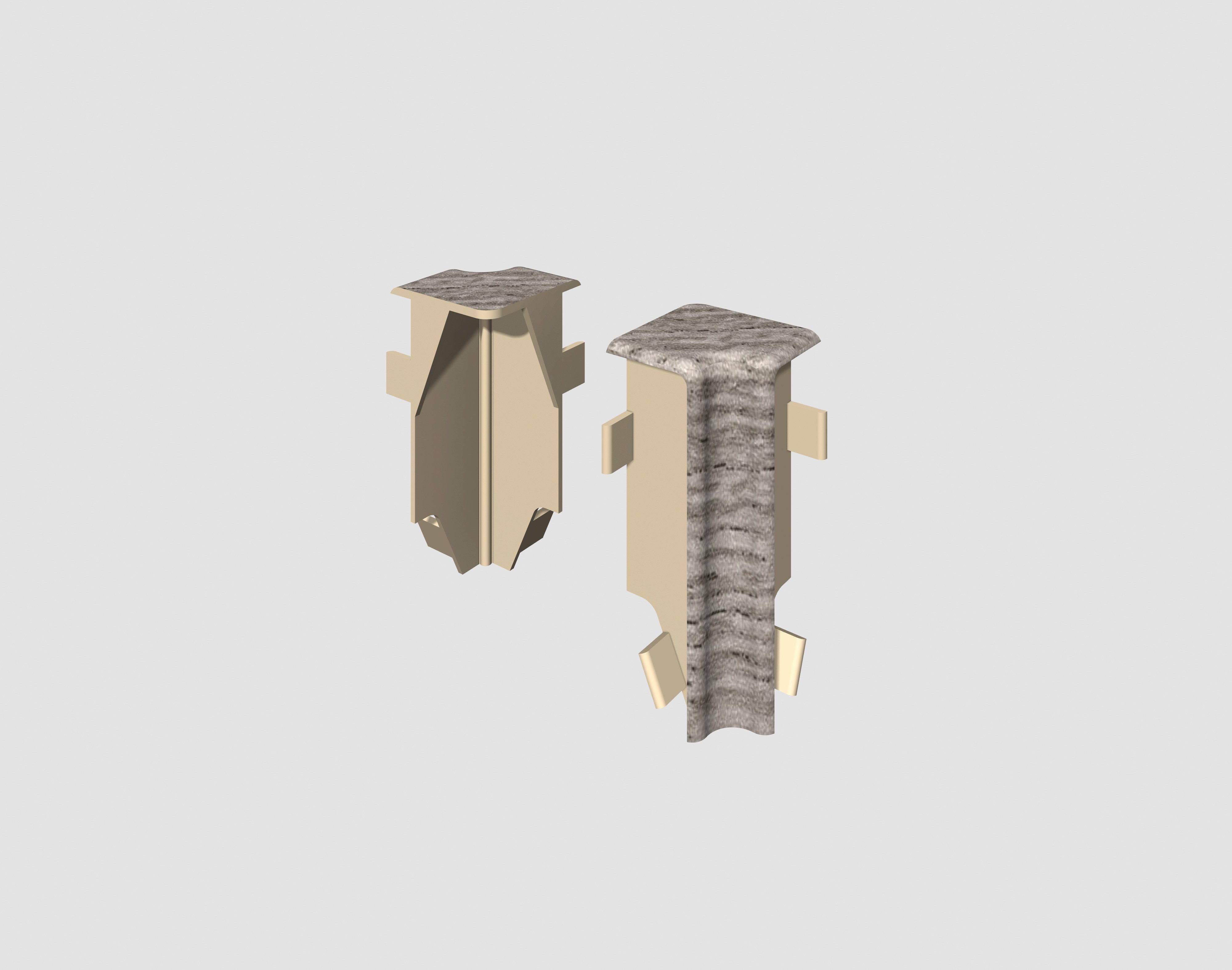 EGGER Sockelleisten-Innenecke Eiche silber, L: 1.6 cm, H: 5.9 cm, 2-St., neues kubisches Profil; 2 Stück
