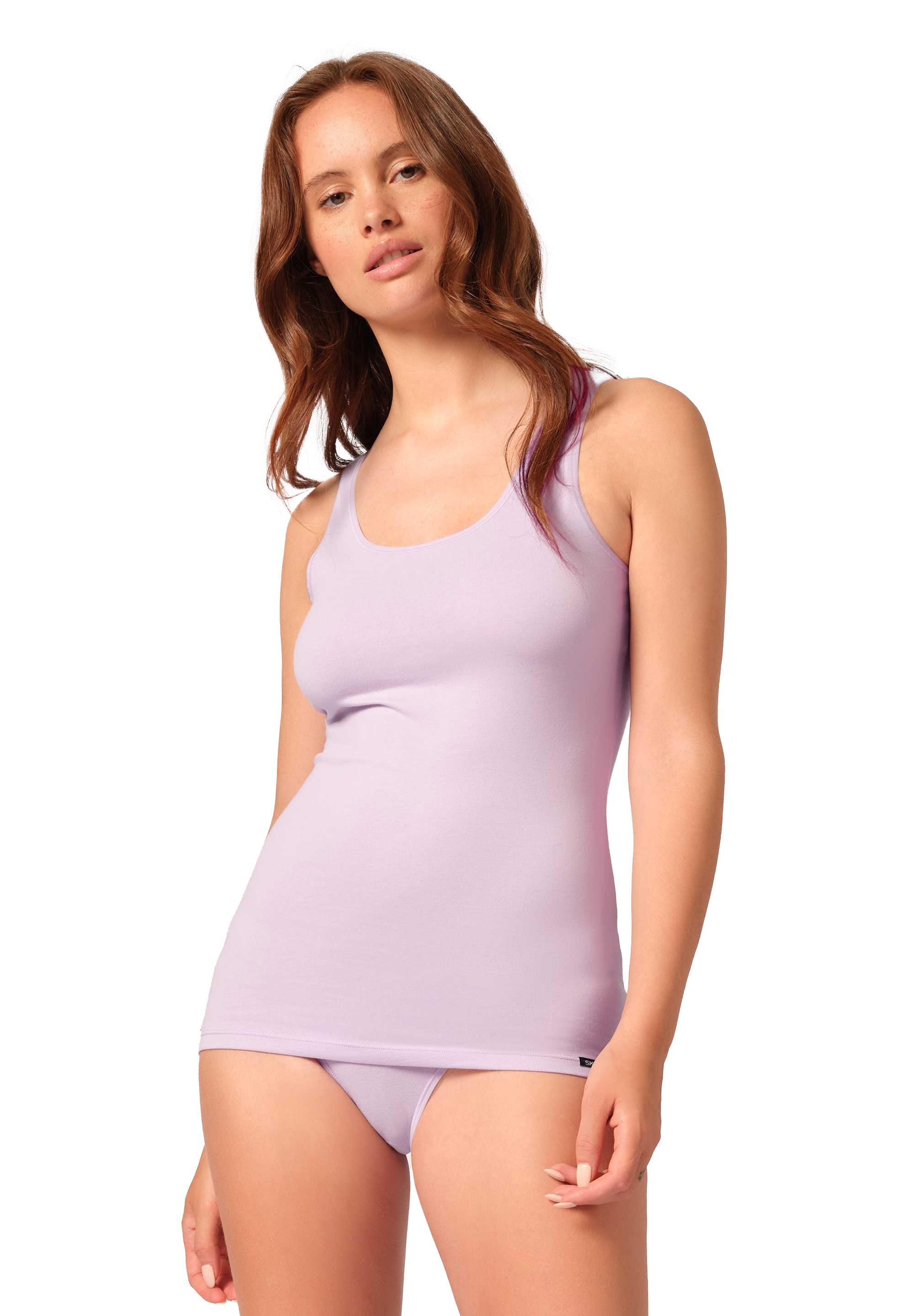 Skiny Tank Pack Lila/Flieder Damen Top, Unterhemd ärmellos 2er - Unterhemd,