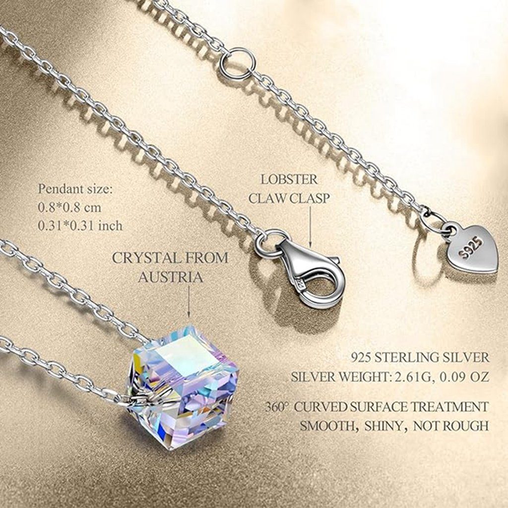 Damen-Kristall-Halskette, Muttertagsgeschenke Silber Frauen, (1-tlg) Charm-Kette für WaKuKa