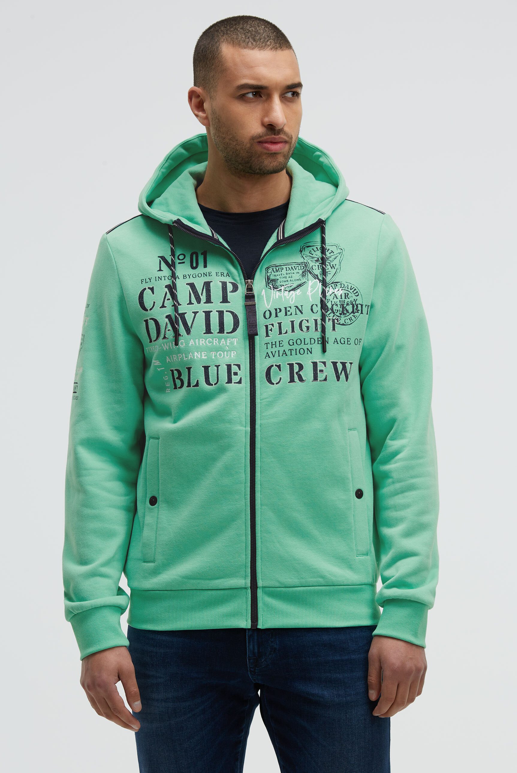 CAMP DAVID Kapuzensweatjacke Eingrifftaschen mit Druckknopfverschluss günstig online kaufen