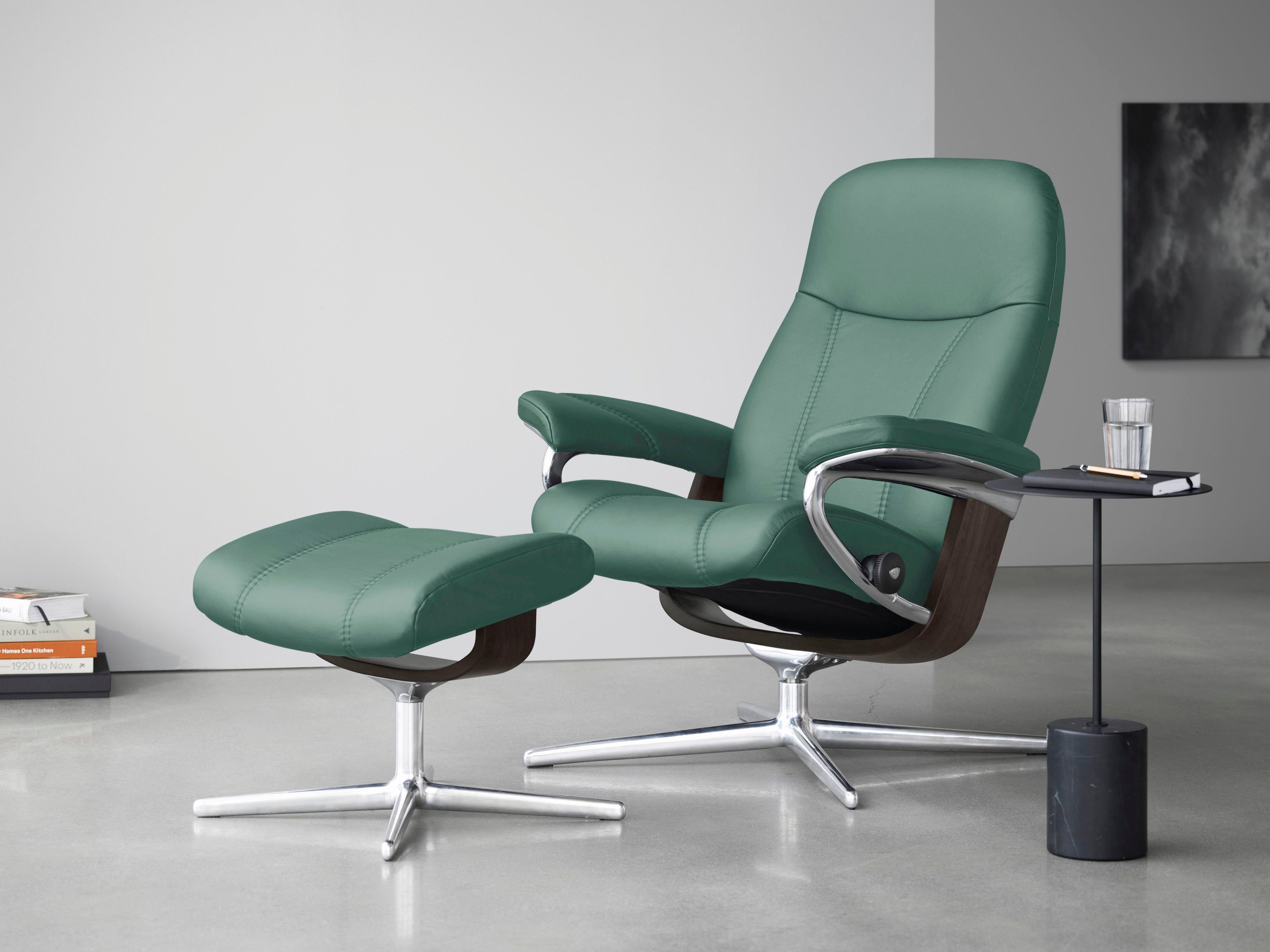 Stressless® Fußhocker Consul, mit Cross Base, Größe S, M & L, Holzakzent Wenge