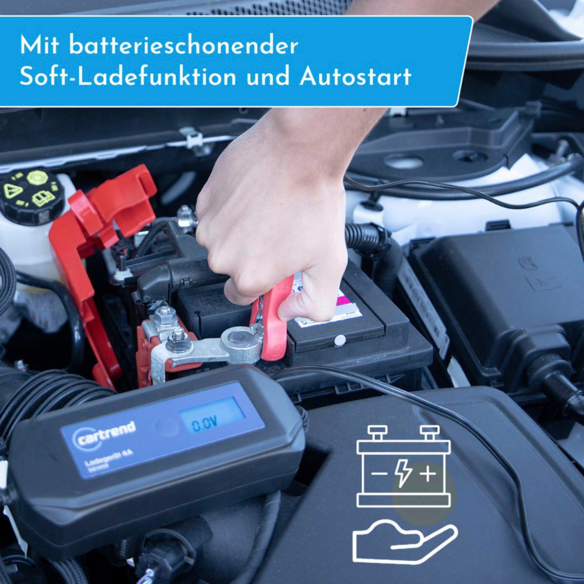 Cartrend Batterieladegerät DP6.1 mit Mikroprozessor-Technologie 6V/12V, 6A Autobatterie-Ladegerät