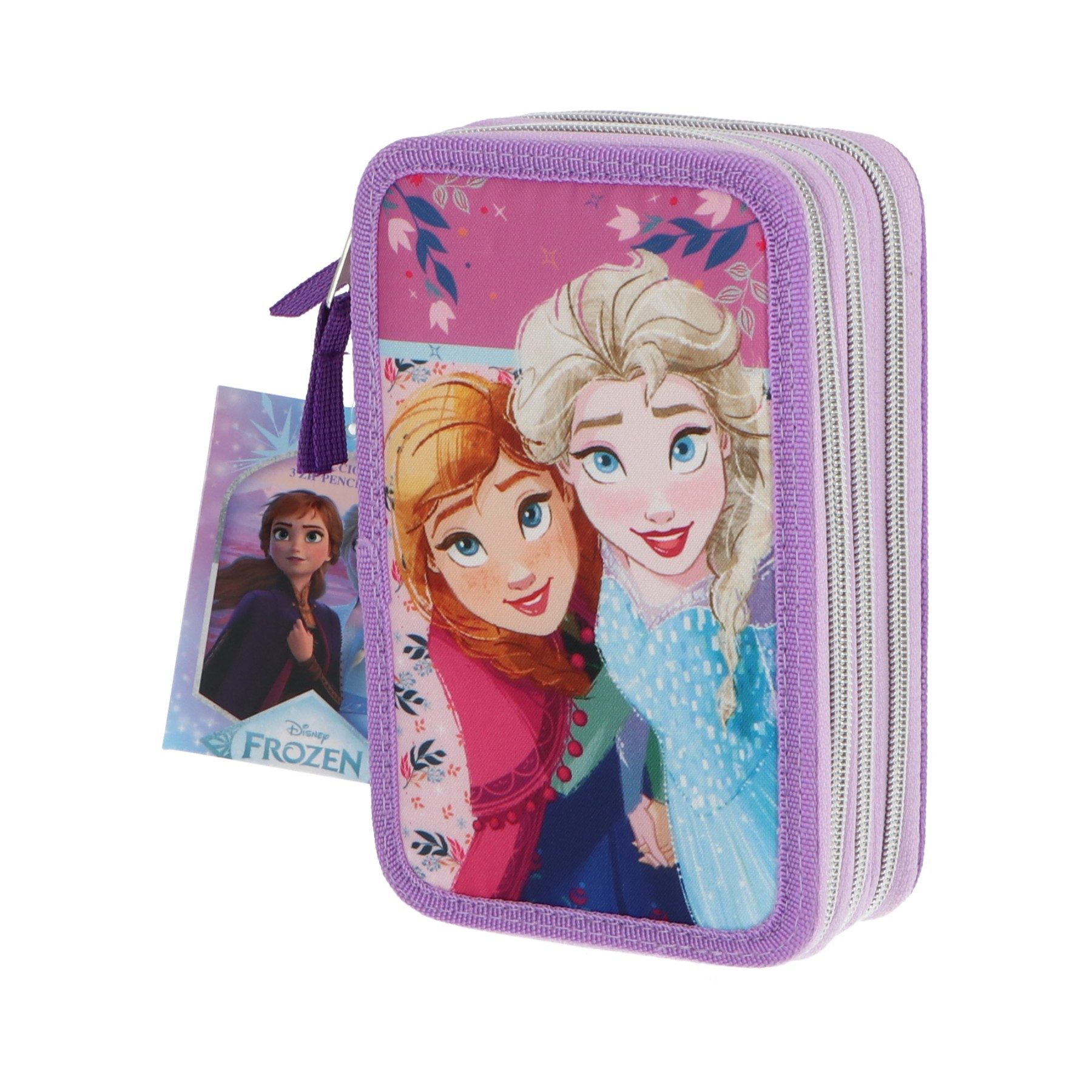 Disney Frozen Federmäppchen Kinder 44 teilig gefüllt in Lila für Schule und Freizeit, (44-tlg)
