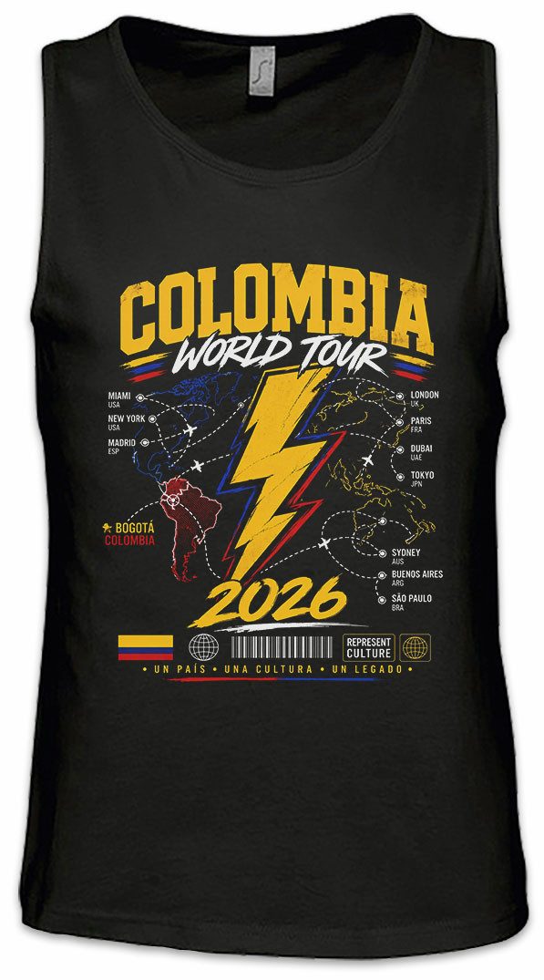 Urban Backwoods Tanktop Team Colombia 1 Ärmelloses T-Shirt Kolumbien Fußball WM Soccer Turnier 2026 Weltmeisterschaft Fan