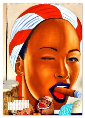 CALVENDO Wandkalender HABANERAS - Zigarren-Raucherinnen in Kuba (Premium, hochwertiger DIN A2 Wandkalender 2023, Kunstdruck in Hochglanz)