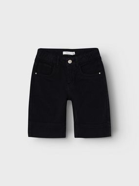 Name It Shorts Twill Jeans Shorts mit Verstellbarem Bund 7410 in Schwarz