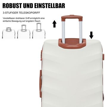 Ulife Hartschalen-Trolley Hartschalen-Koffer Rollkoffer Reisekoffer Handgepäck, 4 Rollen, ABS-Material, TSA Zollschloss