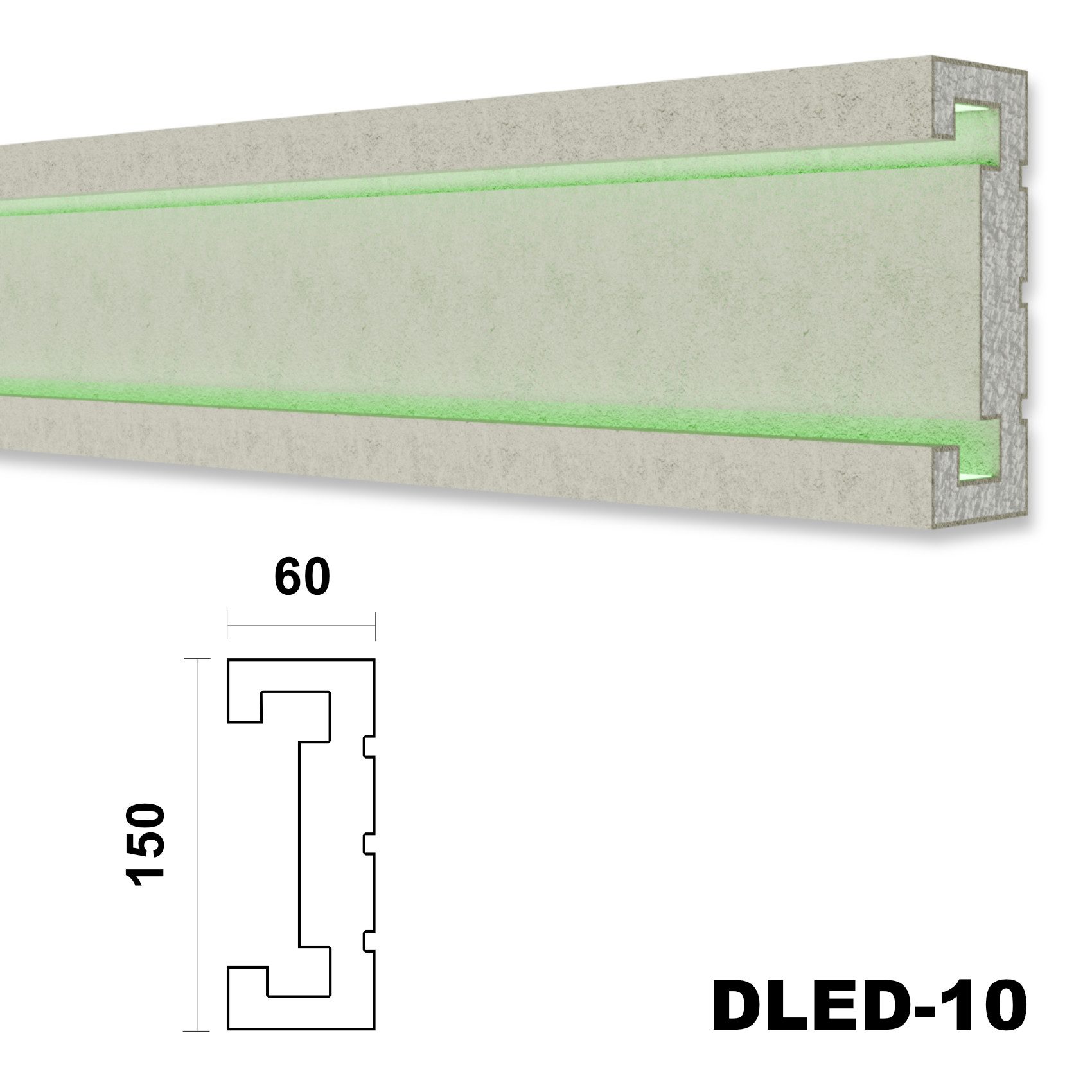 Hexim Stuckleiste DLED-10, Maxi-Sparpaket, LED Fassadenprofil günstig online kaufen