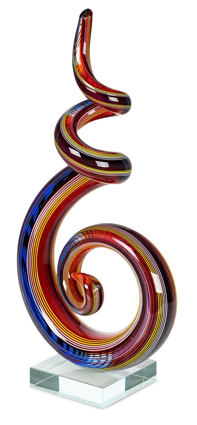 Levandeo® Skulptur, Designer Kunst Skulptur Glas 34x16 Dekofigur 1 cm Thai Chi Unikat Variante