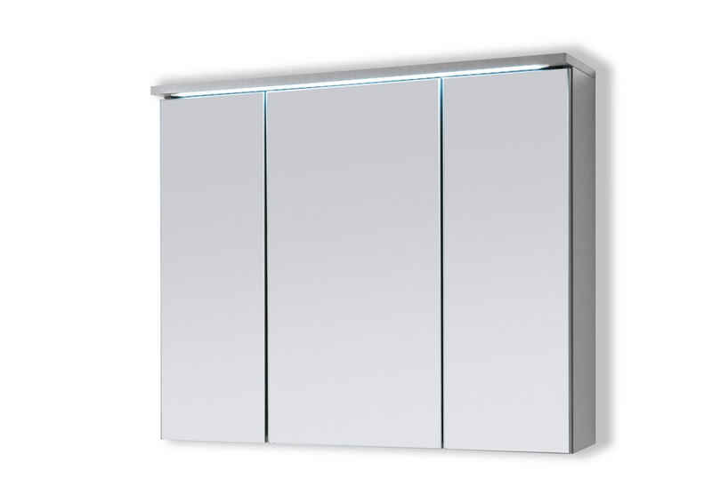 Aileenstore Spiegelschrank DUO Breite 80 cm, Schalter-/Steckdosenbox, LED-Beleuchtung